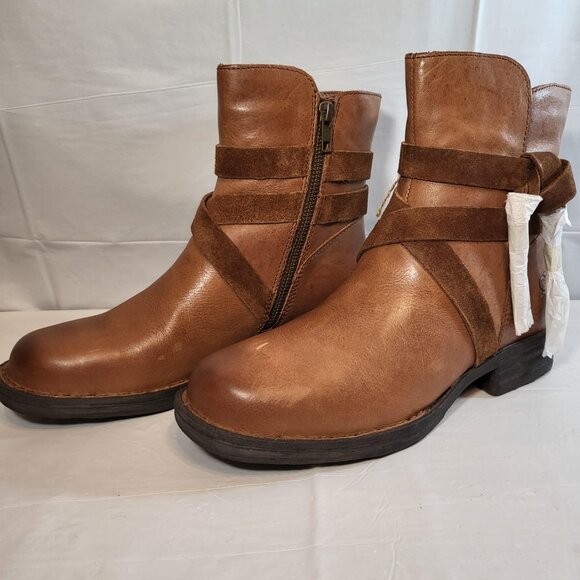 Born Shoes - Born Perl Short Boot Woman Size 8 Tan (Scratched)